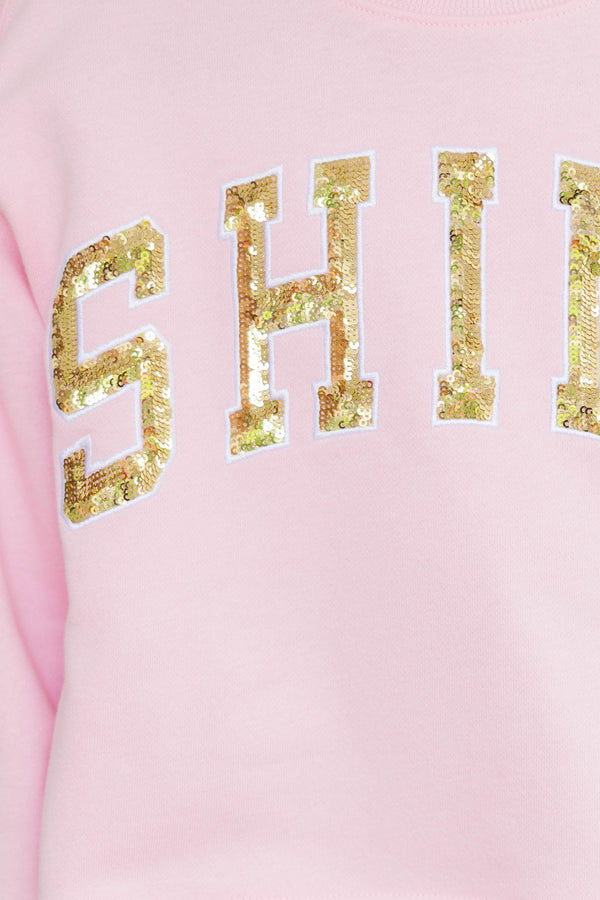 Girls: Shine Blush Pink Sequin Sweatshirt