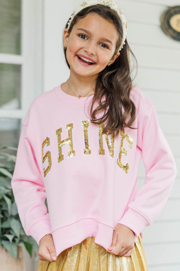 Girls: Shine Blush Pink Sequin Sweatshirt