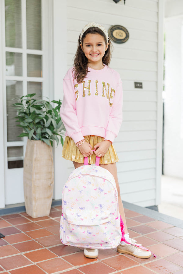 Girls: Shine Blush Pink Sequin Sweatshirt