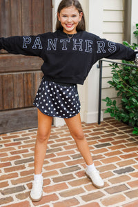 Girls: Go Panthers Black Sweatshirt