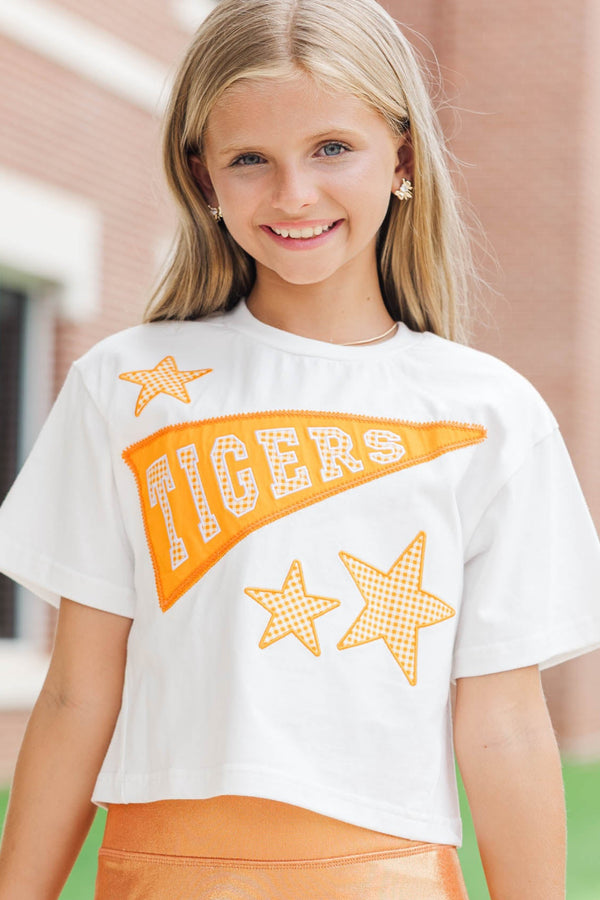 Girls: Varsity Pennant Orange Tigers Tee