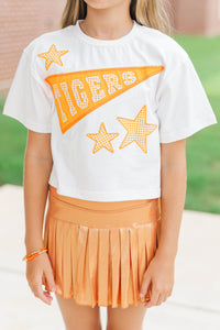 Girls: Varsity Pennant Orange Tigers Tee