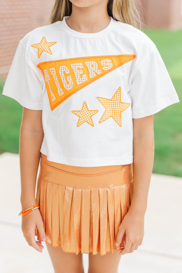 Girls: Varsity Pennant Orange Tigers Tee