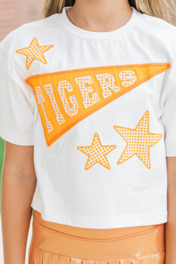 Girls: Varsity Pennant Orange Tigers Tee