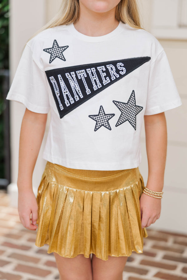 Girls: Varsity Pennant Black Panthers Tee