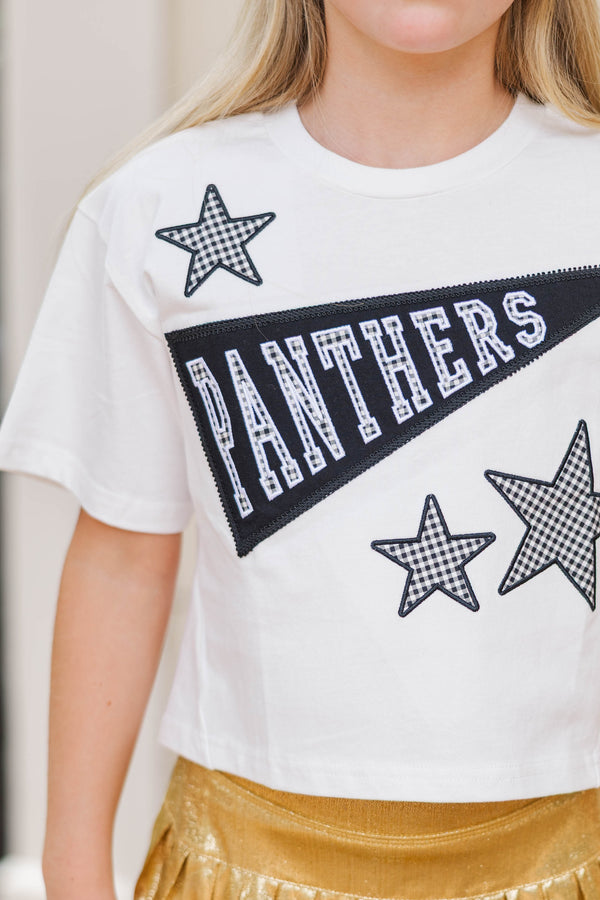 Girls: Varsity Pennant Black Panthers Tee