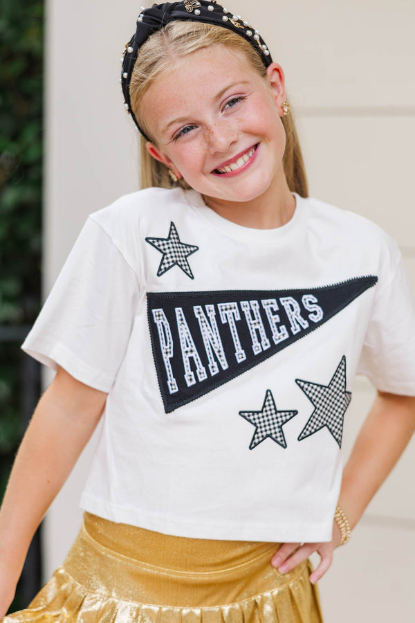 Girls: Varsity Pennant Black Panthers Tee