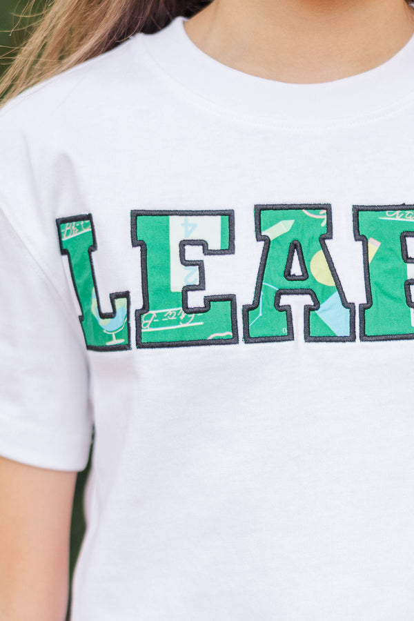 Girls: Learn Green Toile Applique Tee