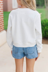 Girls: The Girly Crew White Stars Patch Sweatshirt