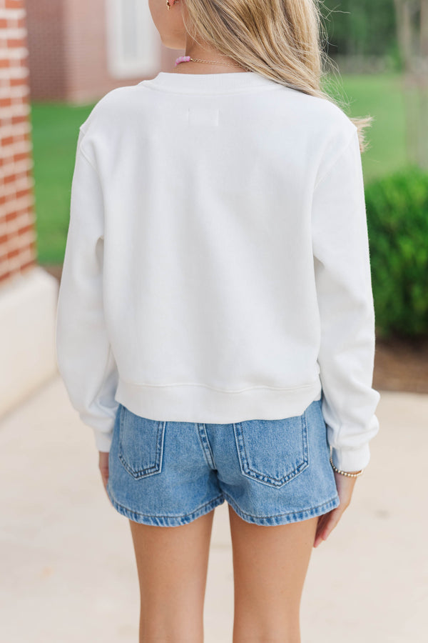 Girls: The Girly Crew White Stars Patch Sweatshirt