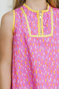Girls: The Rosalie Pink Abstract Dress