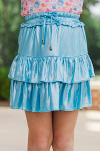 Girls: Take The Leap Light Blue Shimmer Skort