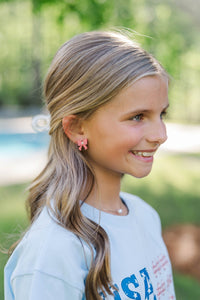 Girls: Something Fun Red Gingham Bow Earrings