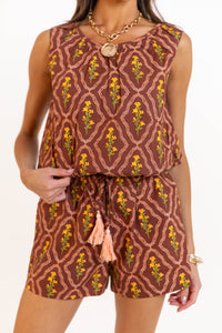 Graceful Entrance Brown Mixed Print Set