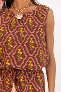 Graceful Entrance Brown Mixed Print Set