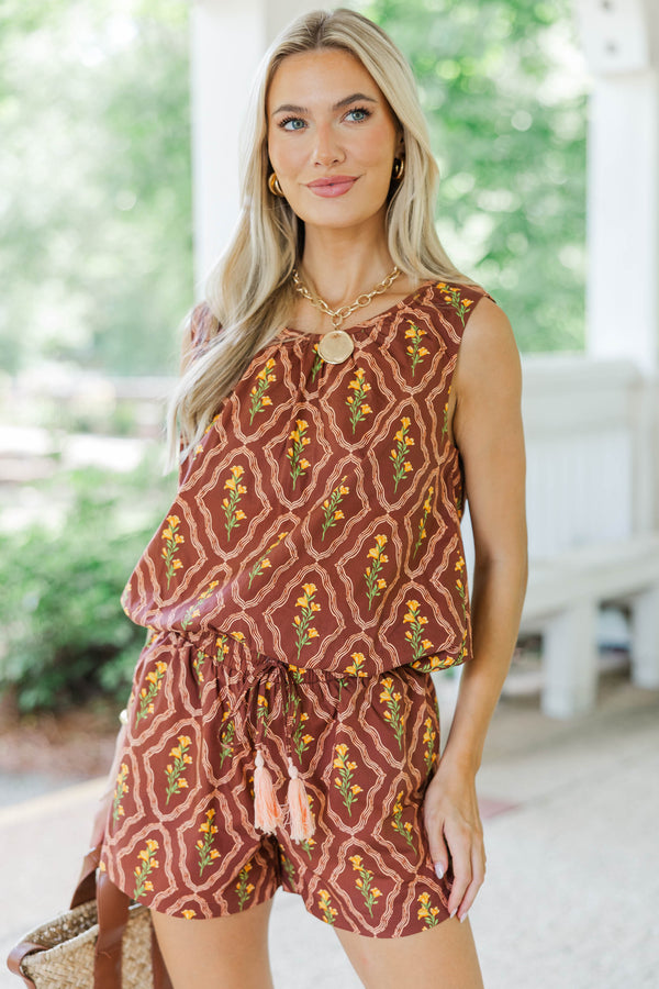 Graceful Entrance Brown Mixed Print Set