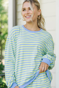 Sunday Reset Yellow Striped Sweatshirt