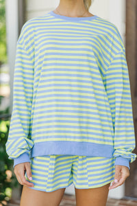 Sunday Reset Yellow Striped Sweatshirt