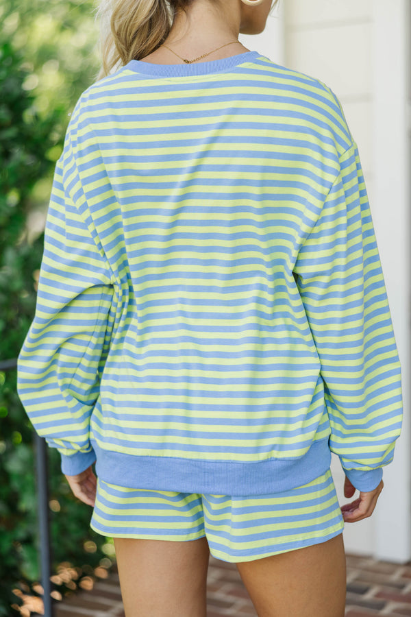 Sunday Reset Yellow Striped Sweatshirt