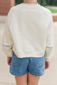 Girls: For The Days Ahead Yellow Lace Sweatshirt