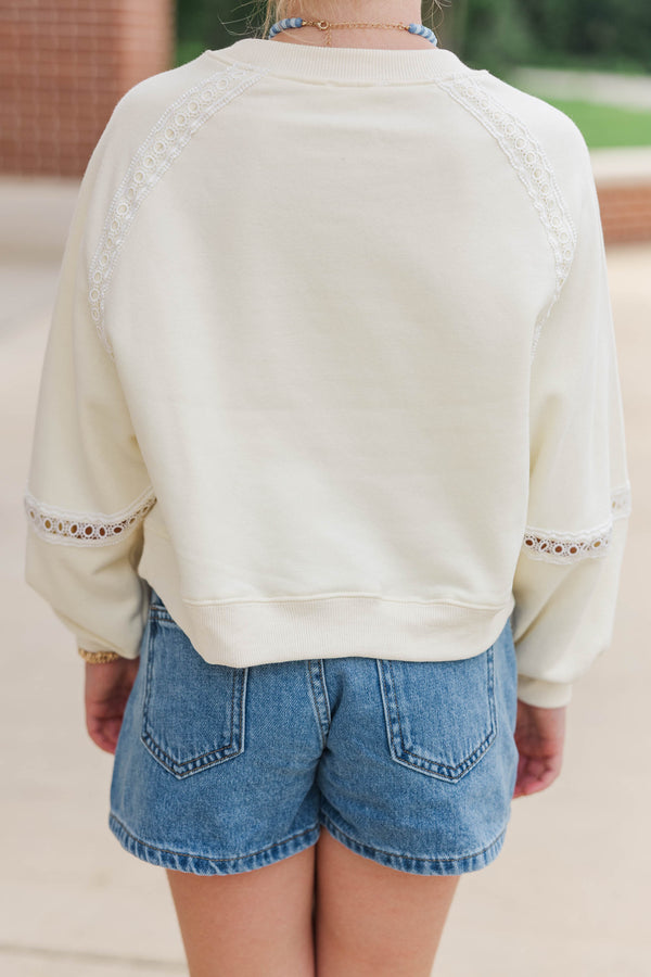 Girls: For The Days Ahead Yellow Lace Sweatshirt