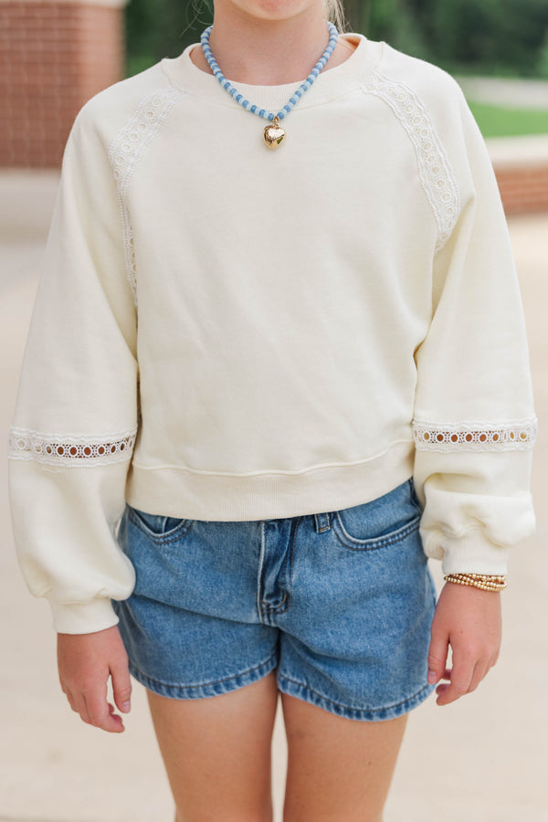 Girls: For The Days Ahead Yellow Lace Sweatshirt