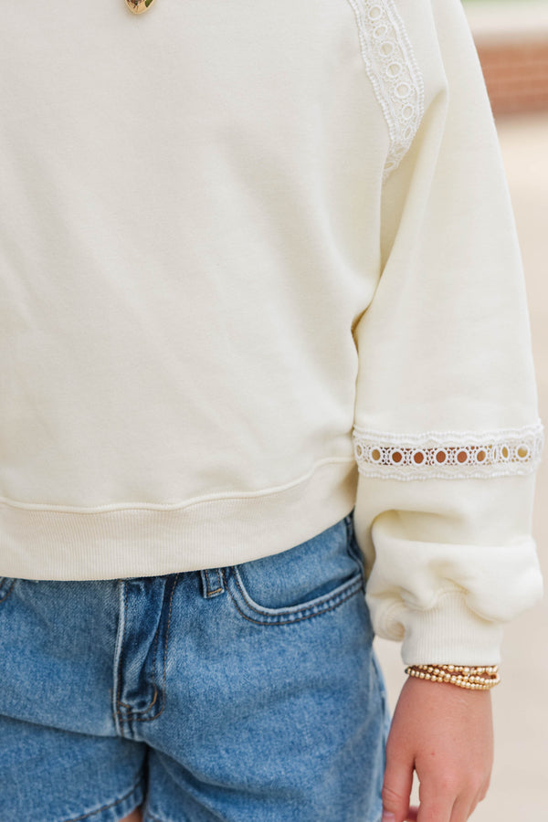 Girls: For The Days Ahead Yellow Lace Sweatshirt
