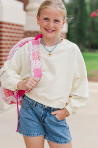 Girls: For The Days Ahead Yellow Lace Sweatshirt