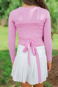 Girls: Don’t Stop Me Pink Wrap Top