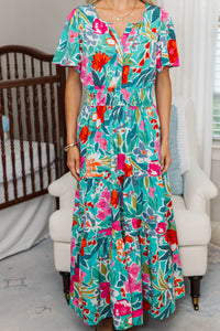 NURSING COLLECTION: All In The Air Emerald Green Maxi Dress