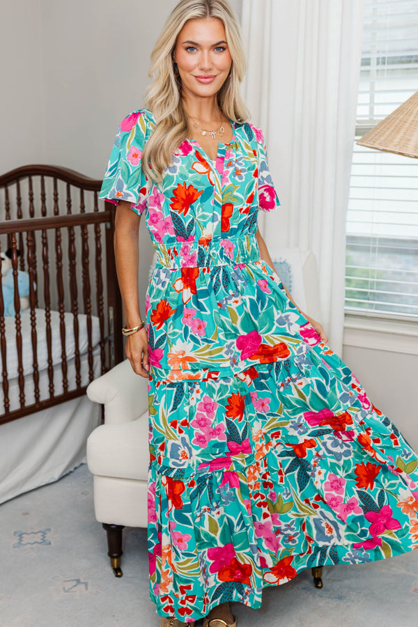 NURSING COLLECTION: All In The Air Emerald Green Maxi Dress