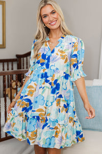 NURSING COLLECTION: Help You Out Blue Floral Babydoll Dress