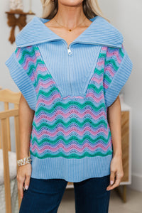 NURSING COLLECTION: Bit By Bit Blue Striped Sweater