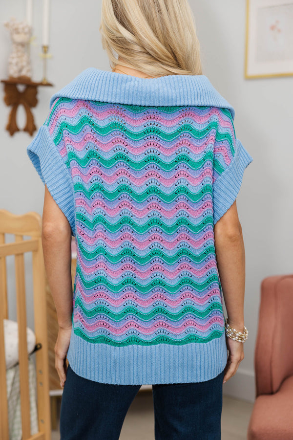 NURSING COLLECTION: Bit By Bit Blue Striped Sweater