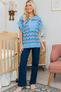 NURSING COLLECTION: Bit By Bit Blue Striped Sweater