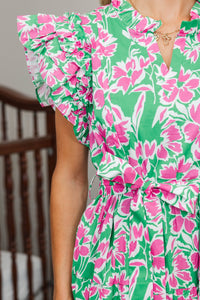 NURSING COLLECTION: Future Fun Green Floral Maxi Dress