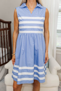 NURSING COLLECTION: Open Air Blue Striped Dress