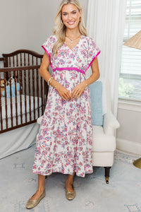 NURSING COLLECTION: At First Look Pink Floral Midi Dress