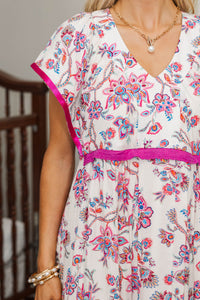 NURSING COLLECTION: At First Look Pink Floral Midi Dress