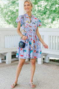 Let's Get Going Lavender Butterfly Print Dress