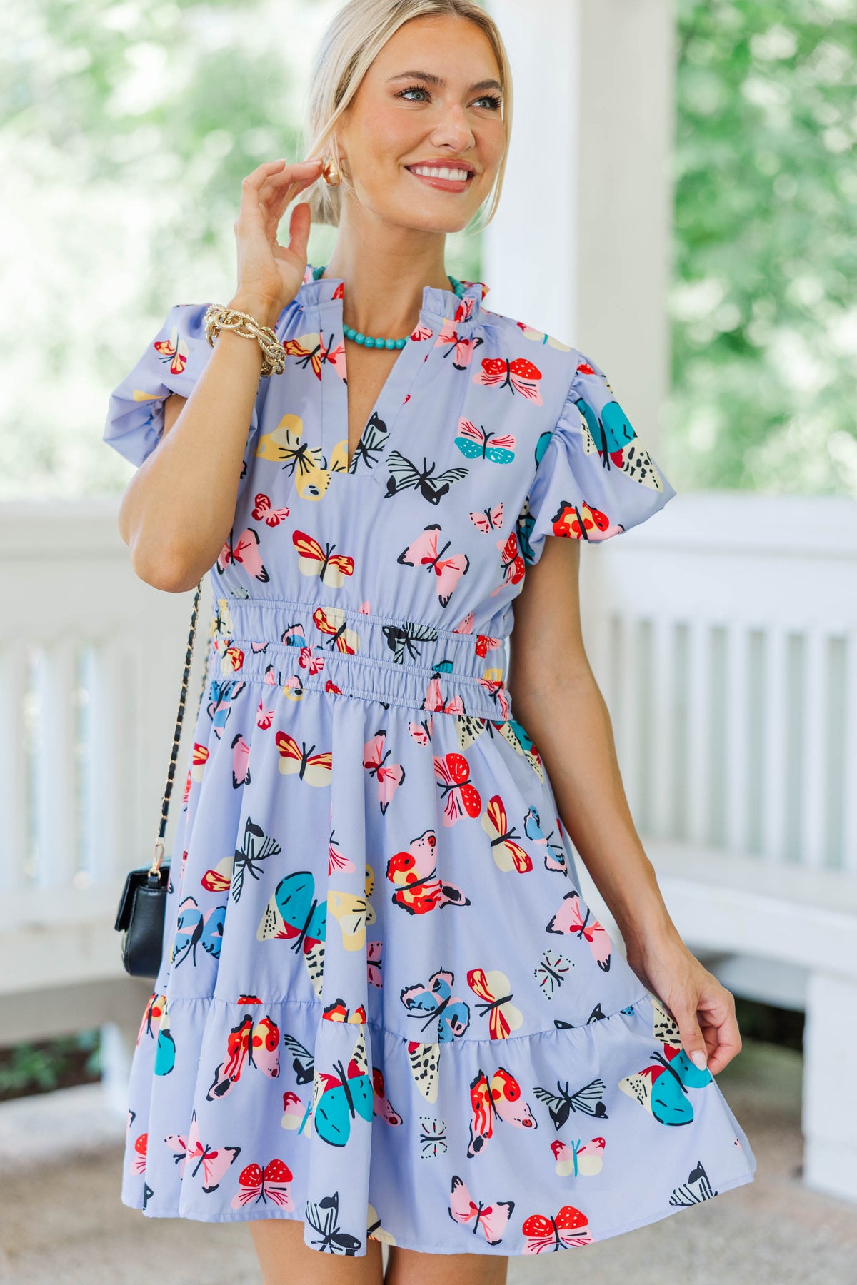 Let's Get Going Lavender Butterfly Print Dress – Shop the Mint