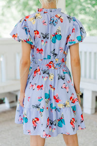 Let's Get Going Lavender Butterfly Print Dress