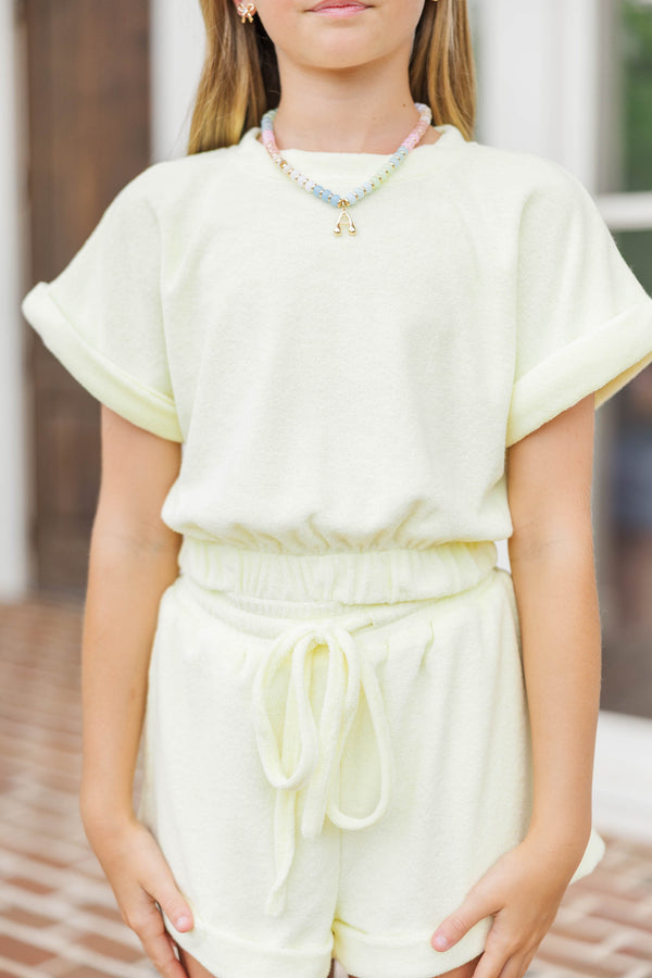 Girls: The Soft Side Yellow Terry Cloth Top