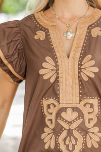 By Chance Brown Suede Blouse