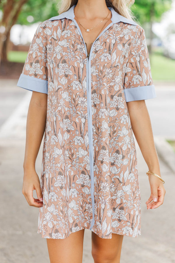 Say It Louder Brown Chintz Dress