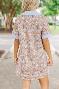Say It Louder Brown Chintz Dress