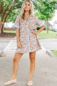 Say It Louder Brown Chintz Dress