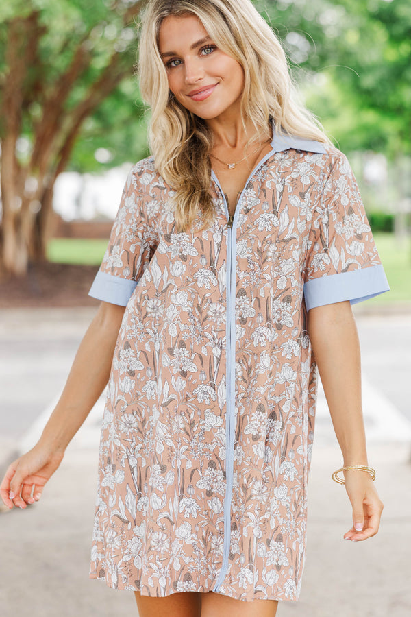 Say It Louder Brown Chintz Dress
