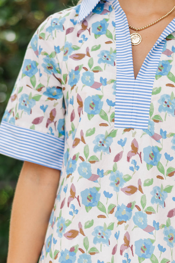 Lovely Surprise Blue Floral Dress