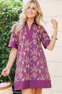 Lovely Surprise Plum Floral Dress